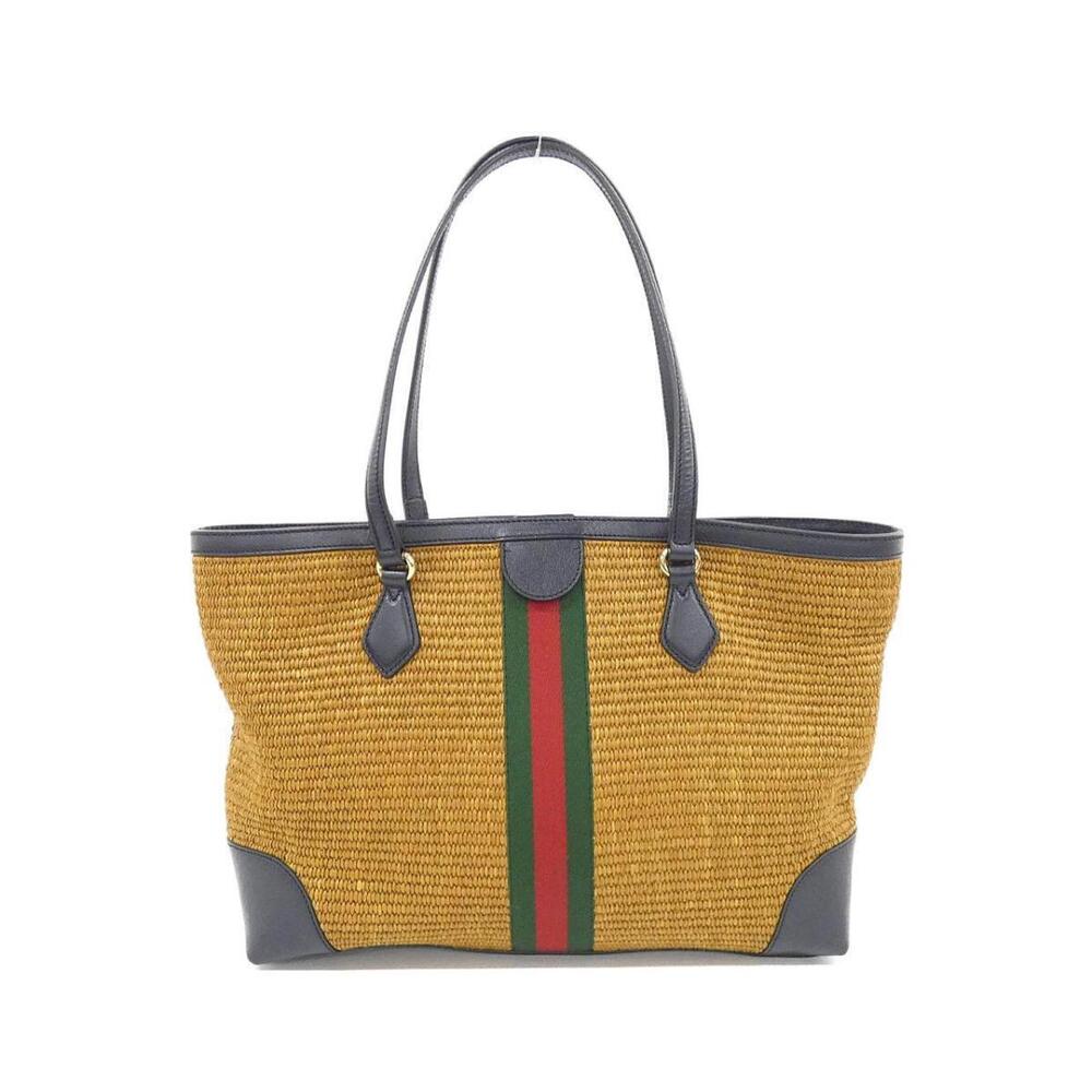 Gucci Ophidia Tote straw body blue leather - Picture 2 of 7